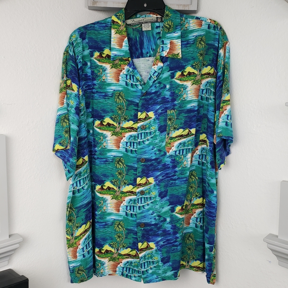 Pineapple Connection Hawaiian Tropical - Volcano Palm Trees Island Vintage Large